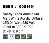 Plafoniera moderna LED 24W EBEN 9001491 NOVA LUCE