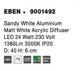 Plafoniera moderna LED 24W EBEN 9001492 NOVA LUCE