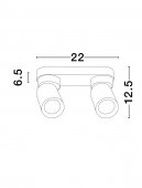 Plafoniera/Spot 2 becuri GU10 COSMINA 9011340 Nova Luce