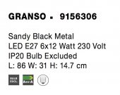 Plafoniera vintage 6 becuri E27 GRANSO 9156306 NOVA LUCE
