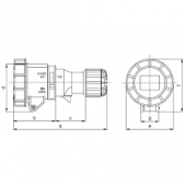 Priza pe fir trifazata 5 X 63A 400V IP67 TICS-235 Tracon