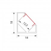Profil aluminiu banda led aparent de colt 2ml PROFILE-C12