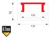 Profil aluminiu banda led aplicat 2ml PROFILE-S3