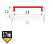 Profil aluminiu banda led aplicat 3ml PROFILE-S4