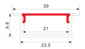 Profil aluminiu banda led incastrat 2ml PROFILE-BR2