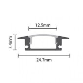 Profil aluminiu banda led incastrat 2ml PROFILE-R1