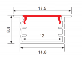 Profil aluminiu banda led incastrat 2ml PROFILE-R5