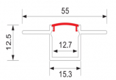 Profil aluminiu banda led incastrat 2ml PROFILE-R6