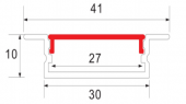 Profil aluminiu banda led incastrat 3ml PROFILE-R3