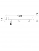 Spot aplicat 3 becuri LED 21W SIRMOS 9088132 NOVA LUCE