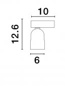 Spot aplicat 3 becuri LED 8W SIRMOS 9088133 NOVA LUCE