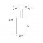 Spot led sina 6W 48VDC 3000K BD61-00101 Braytron