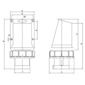 Stecher trifazat aplicat 5 X 63A 400V IP67 TICS-535 Tracon