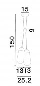 Suspensie 2 becuri E14 BLAKY 9092825 NOVA LUCE