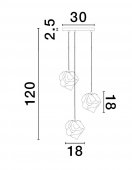 Suspensie 3 becuri E14 ODELLE 9009254 NOVA LUCE