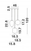 Suspensie 3 becuri E27 LATO 9624082 NOVA LUCE