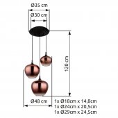 Suspensie 3 becuri E27 MAXY 15548-3HG Globo