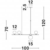 Suspensie 4 becuri G9 IMPERO 9100441 NOVA LUCE