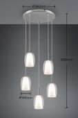 Suspensie 5 becuri E14 BARRET 317530506 Trio