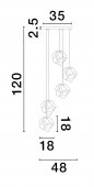 Suspensie 5 becuri E14 ODELLE 9009255 NOVA LUCE