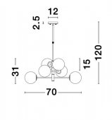 Suspensie 6 becuri G9 IMPERO 9100361 NOVA LUCE