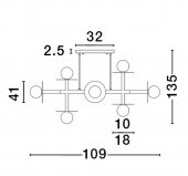 Suspensie 8 becuri G9 PIELO 9043312 NOVA LUCE