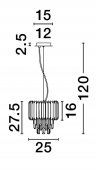 Suspensie clasica 1 bec E14 MAGNOLIA 9824071 NOVA LUCE