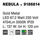 Suspensie LED 67.2W NEBULA 9186814 NOVA LUCE