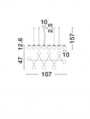 Suspensie moderna 14 becuri G9 OVALINO 9620163 NOVA LUCE