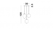 Suspensie moderna 3 becuri E14 Lato 9624068 Nova Luce