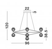 Suspensie moderna LED 37.8W BELINDA 9695300 NOVA LUCE