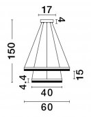 Suspensie moderna LED 52W ADRIA 9530229 NOVA LUCE