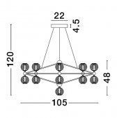 Suspensie moderna LED 71.4W BELINDA 9695500 NOVA LUCE
