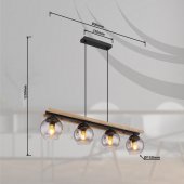 Suspensie vintage 4 becuri E27 CONNI 5569-4HW Globo