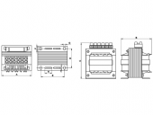 Transformator retea monofazic 230V / 24-42-110V 250VA TVTR-250-D