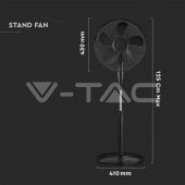 Ventilator cu picior 55W 3 trepte VT-5016-5 V-TAC